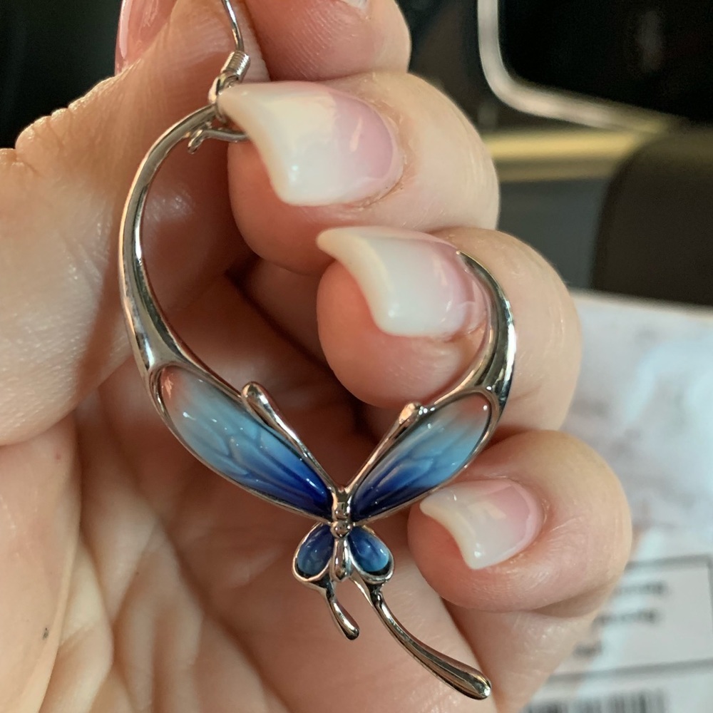 Authentic Franz sculpted butterfly earrings